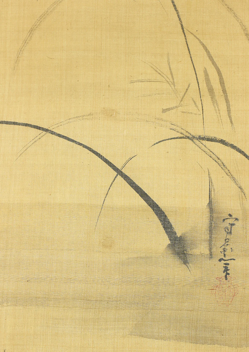 久隅守景 Kusumi Morikage (1620-1690) Japanese antique art kakejiku kakemono wall hanging scroll / Autumn Moon and Reed RB567 - Image 9