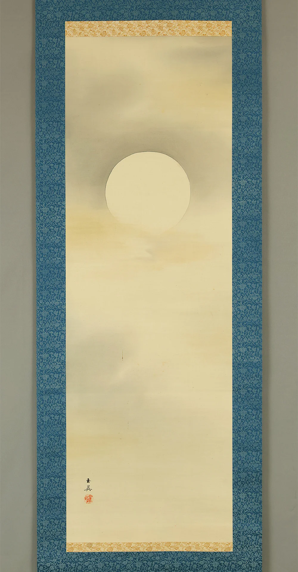 前田玉英 Maeda Gyokuei Japanese art kakejiku kakemono wall hanging scroll / Hazy Moon with Original Box (Tomobako) RE687