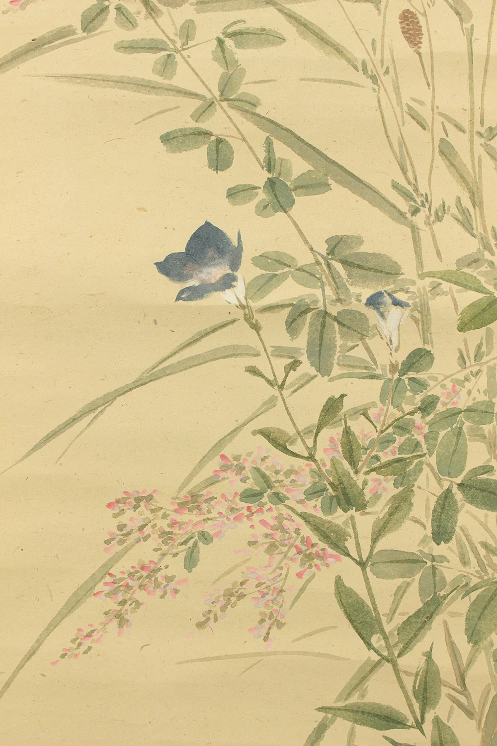 前川文嶺 Maekawa Bunrei (1837-1917) 織田旦斎 Oda Tansai (1879-1966) Japanese antique art Paired kakejiku kakemono wall hanging scrolls / Sun and Moon, Cherry Blossoms, Autumn Grasses with Original Box (Tomobako) RC755 - Image 23