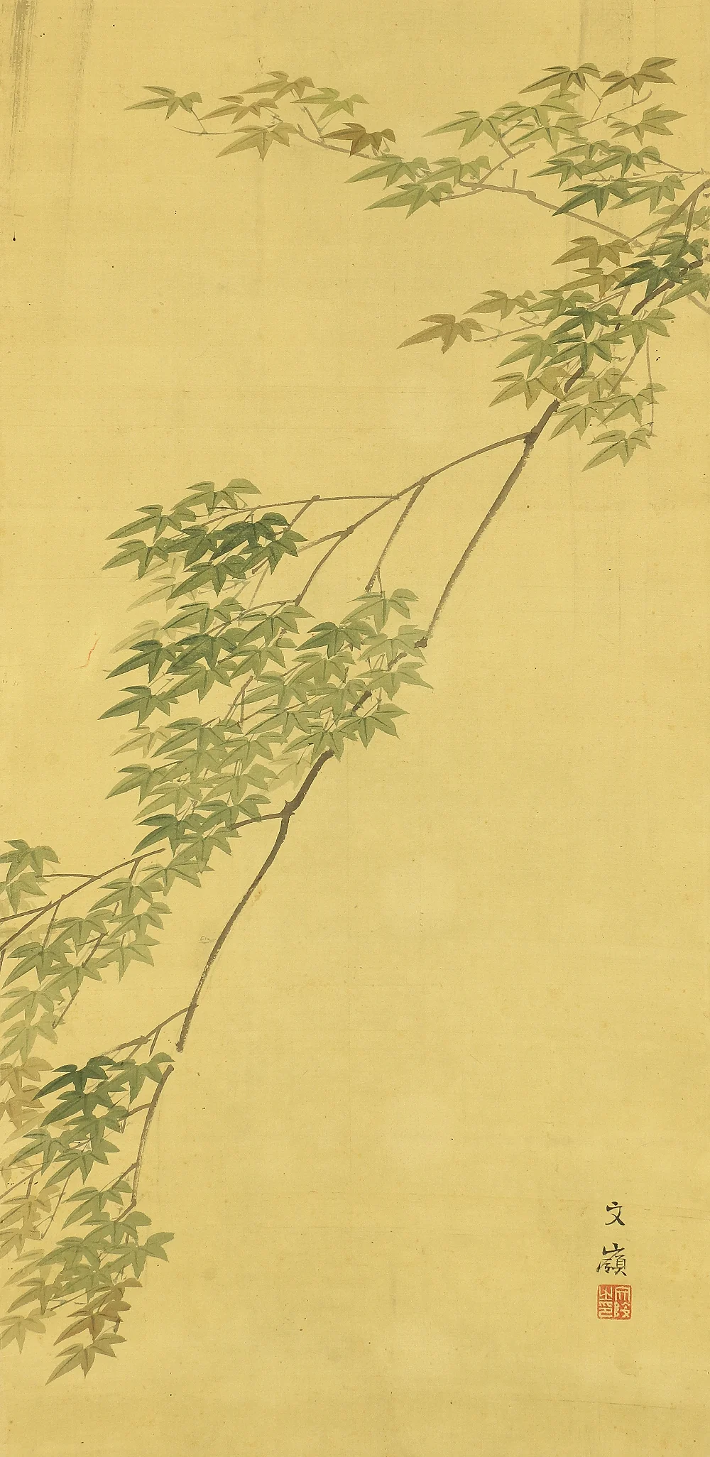 前川文嶺 Maekawa Bunrei (1837-1917) Japanese antique art kakejiku kakemono wall hanging scroll / Waterfall and Maple Tree in Summer A435 - Image 7