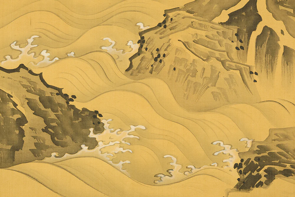 円山応挙 Maruyama Okyo (1733-1795) Japanese antique art Paired kakejiku kakemono wall hanging scrolls / Waves and Wagtail with Appraised Box RD872 - Image 10