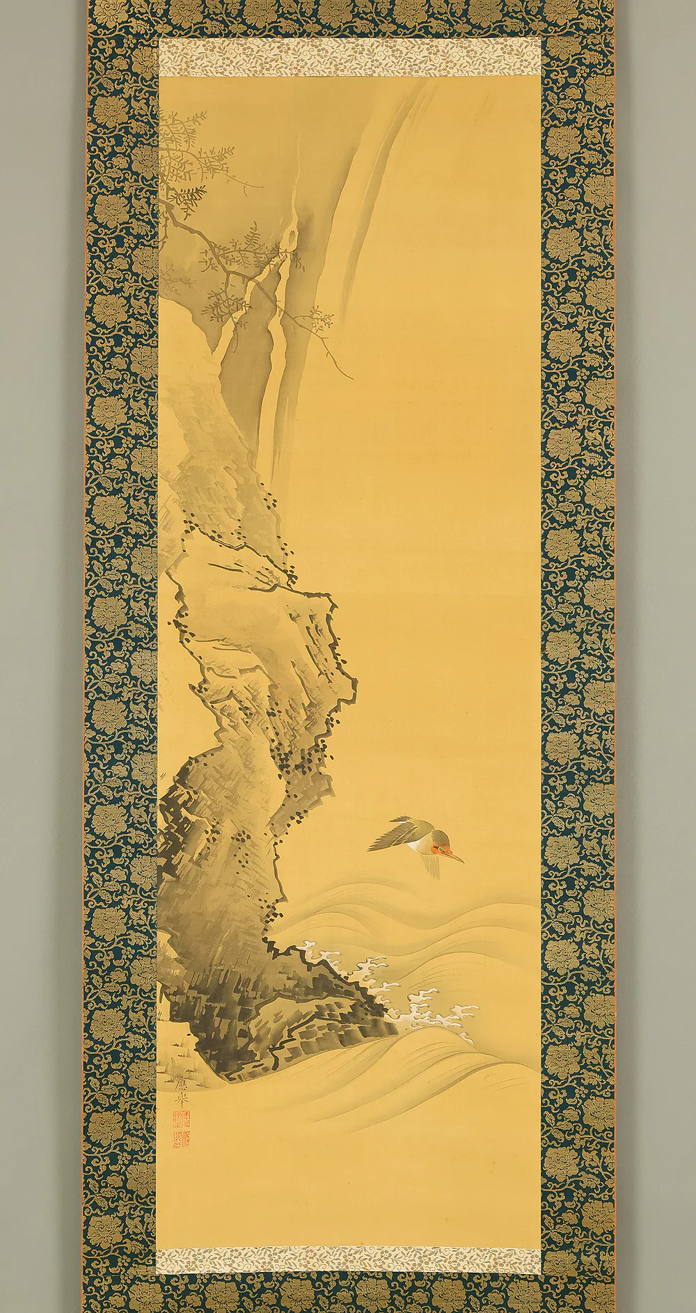 円山応挙 Maruyama Okyo (1733-1795) Japanese antique art Paired kakejiku kakemono wall hanging scrolls / Waves and Wagtail with Appraised Box RD872 - Image 15