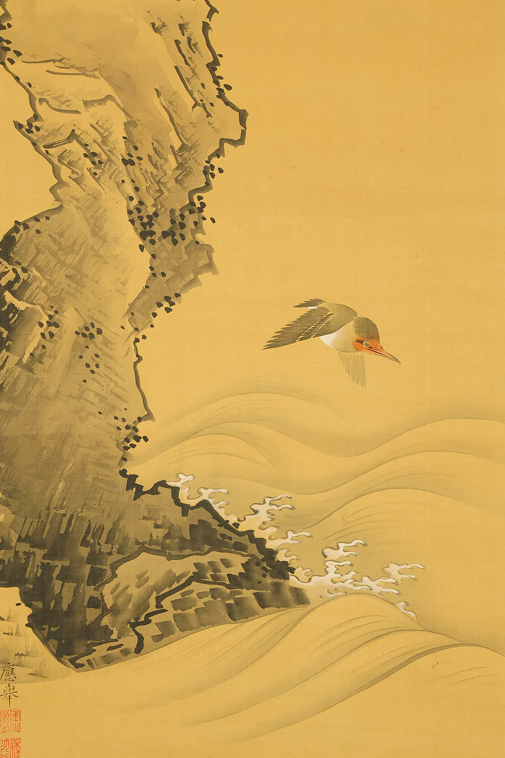 円山応挙 Maruyama Okyo (1733-1795) Japanese antique art Paired kakejiku kakemono wall hanging scrolls / Waves and Wagtail with Appraised Box RD872 - Image 20