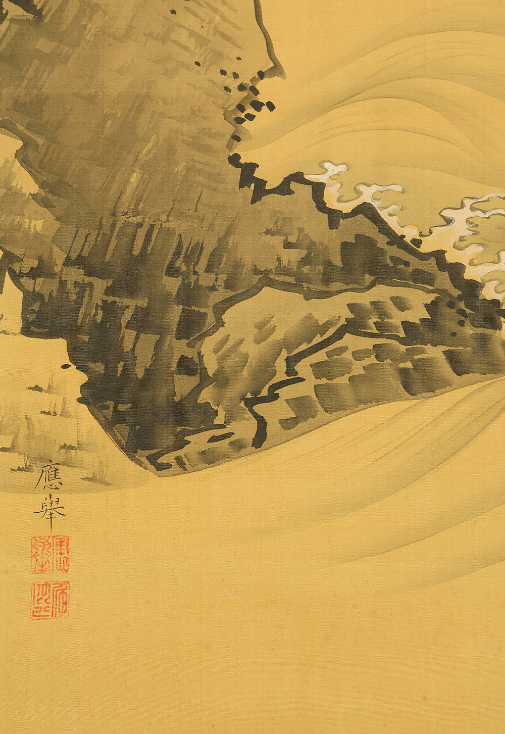 円山応挙 Maruyama Okyo (1733-1795) Japanese antique art Paired kakejiku kakemono wall hanging scrolls / Waves and Wagtail with Appraised Box RD872 - Image 23