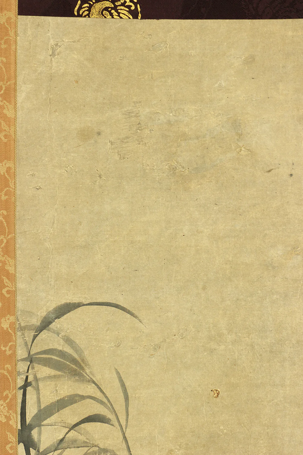 松村呉春 Matsumura Goshun (1752-1811) Japanese antique art kakejiku kakemono wall hanging scroll / Crescent Moon & Willow with Box A303 - Image 12