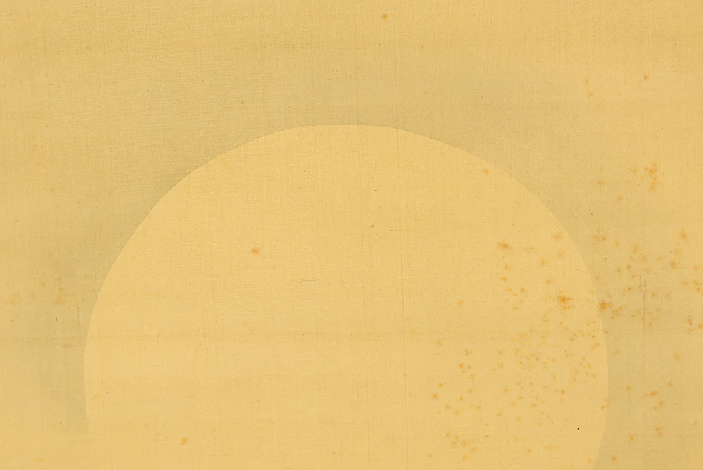 松村呉春 Matsumura Goshun (1752-1811) Japanese antique art Paired kakejiku kakemono wall hanging scrolls / Rising Sun and Moon with Appraised Box RE245 - Image 13