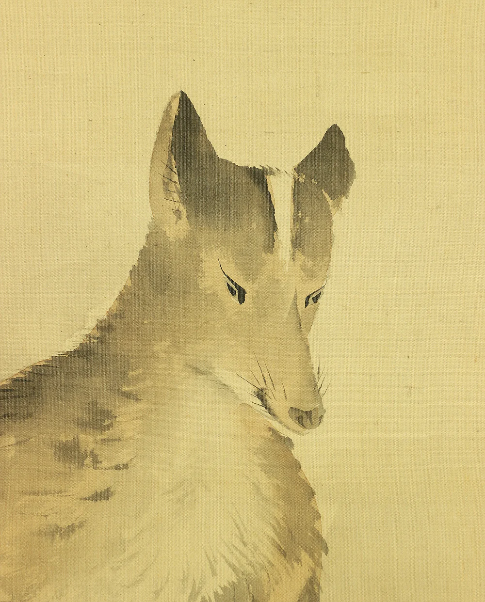 松吉樵渓 MATSUYOSHI SHOKEI (?-1870) Japanese antique art kakejiku kakemono wall hanging scroll / Fox under moon with Box W237 - Image 8