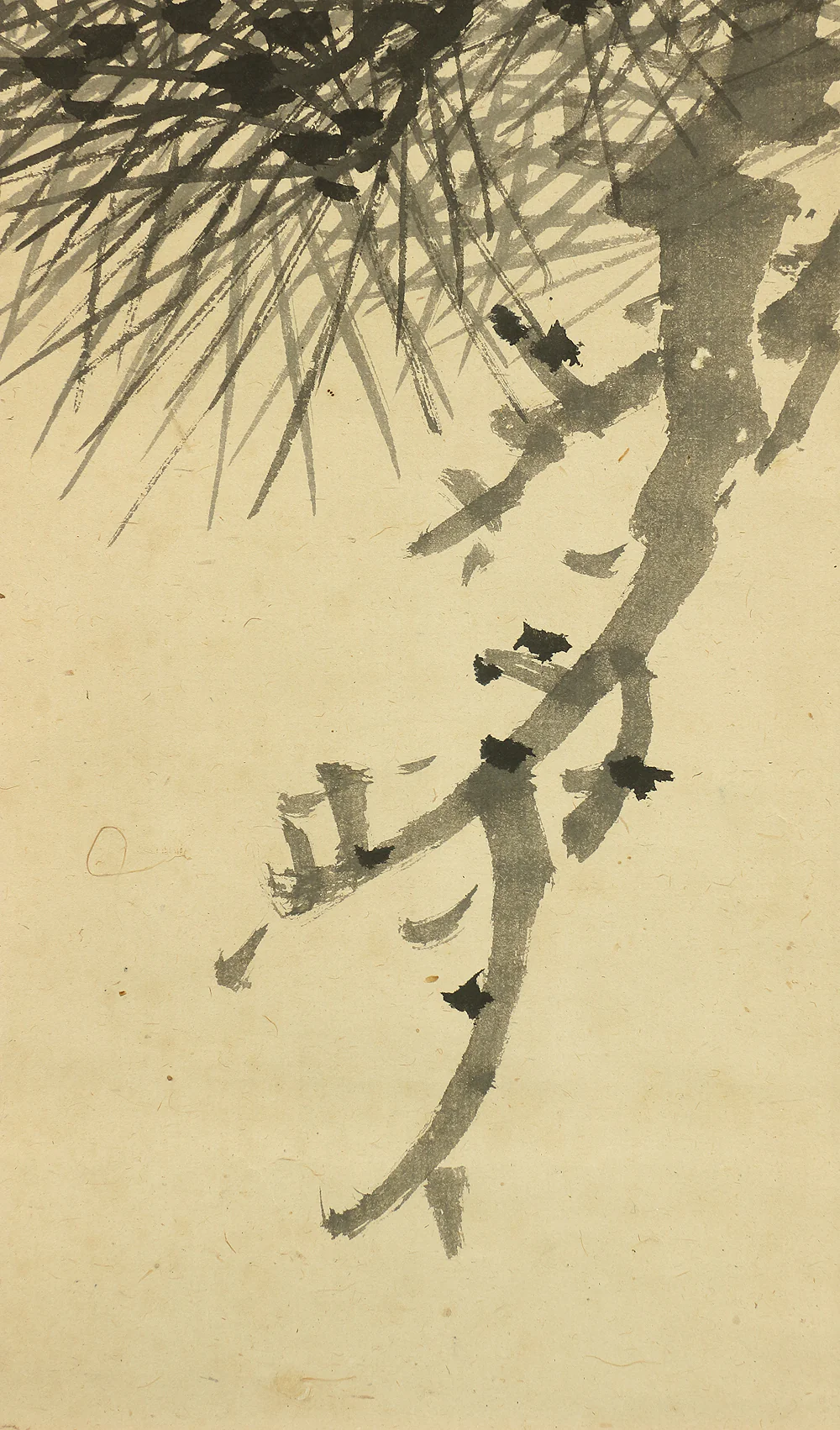 三木翠山 Miki Suizan (1887-1957) Japanese art kakejiku kakemono wall hanging scroll / Pine and Moon with Box RC493 - Image 12