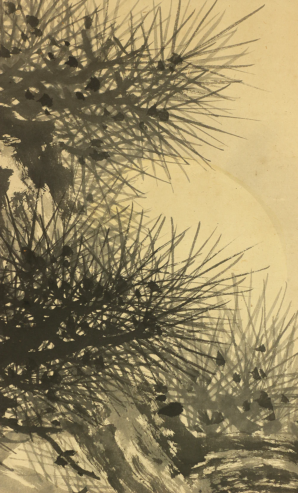 三木翠山 Miki Suizan (1887-1957) Japanese art kakejiku kakemono wall hanging scroll / Pine and Moon with Box RC493 - Image 7