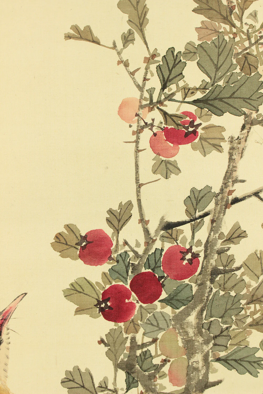 三浦石斎 Miura Sekisai (b1849) Japanese art kakejiku kakemono wall hanging scroll / Varied Tit Perching on Boxwood Tree, Bamboo and Crowfoot with Box RC903 - Image 7