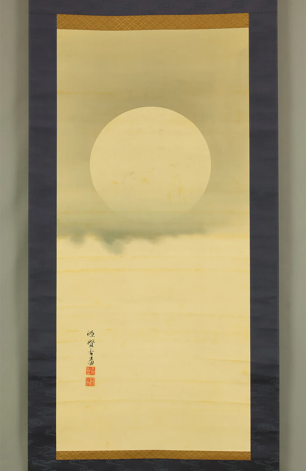 三好賢古 Miyoshi Kenko (1839-1919) Japanese art Paired kakejiku kakemono wall hanging scrolls / Rising Sun and Moon RD847 - Image 11
