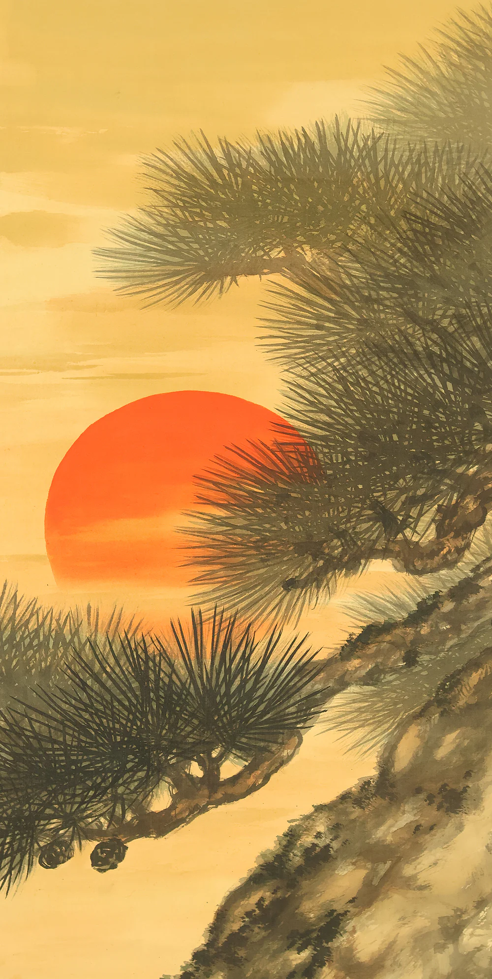 三好香年 Miyoshi Konen Japanese art kakejiku kakemono wall hanging scroll / Rising Sun and Pine Tree RE232 - Image 5