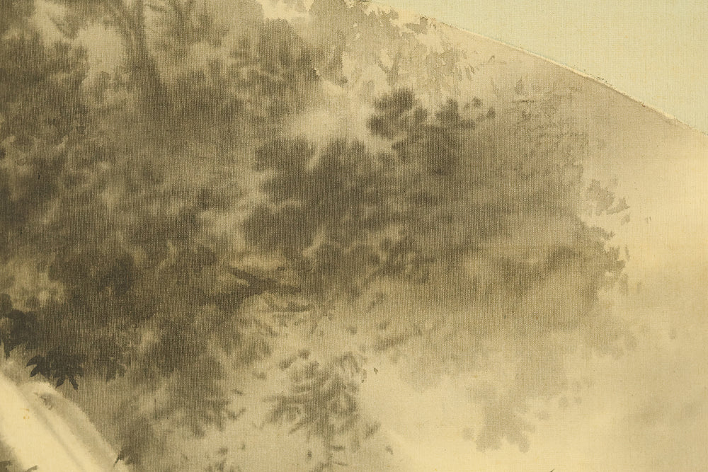 望月玉渓 Mochizuki Gyokkei (1874-1938) Japanese art kakejiku kakemono wall hanging scroll / Fan Surface - Waterfall and Cuckoo with Box RE723 - Image 7