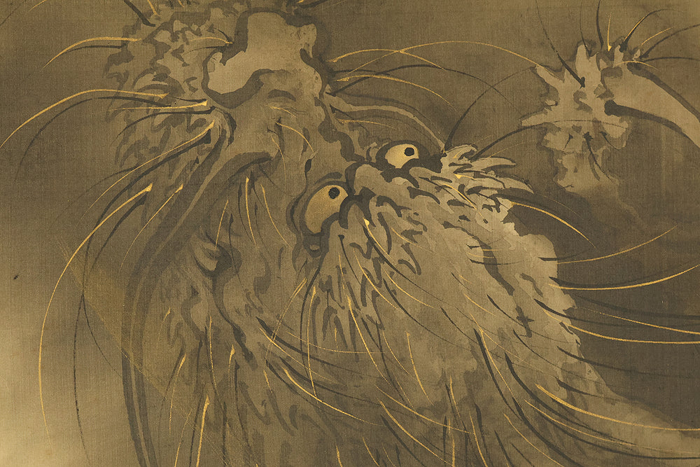 望月玉泉 Mochizuki Gyokusen (1834-1913) Japanese art kakejiku kakemono wall hanging scroll / Rising Dragon in Cloud RE623 - Image 7