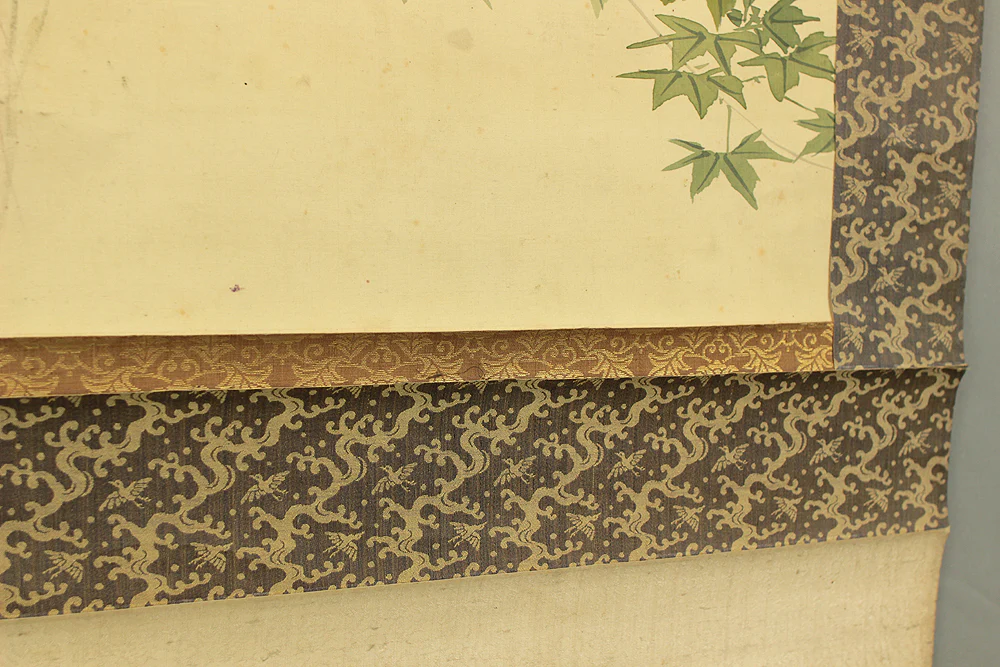 長井一禾 Nagai Ikka (1869-1940) Japanese art kakejiku kakemono wall hanging scroll / Green Maple and Raven Crow with Box RC891 - Image 14
