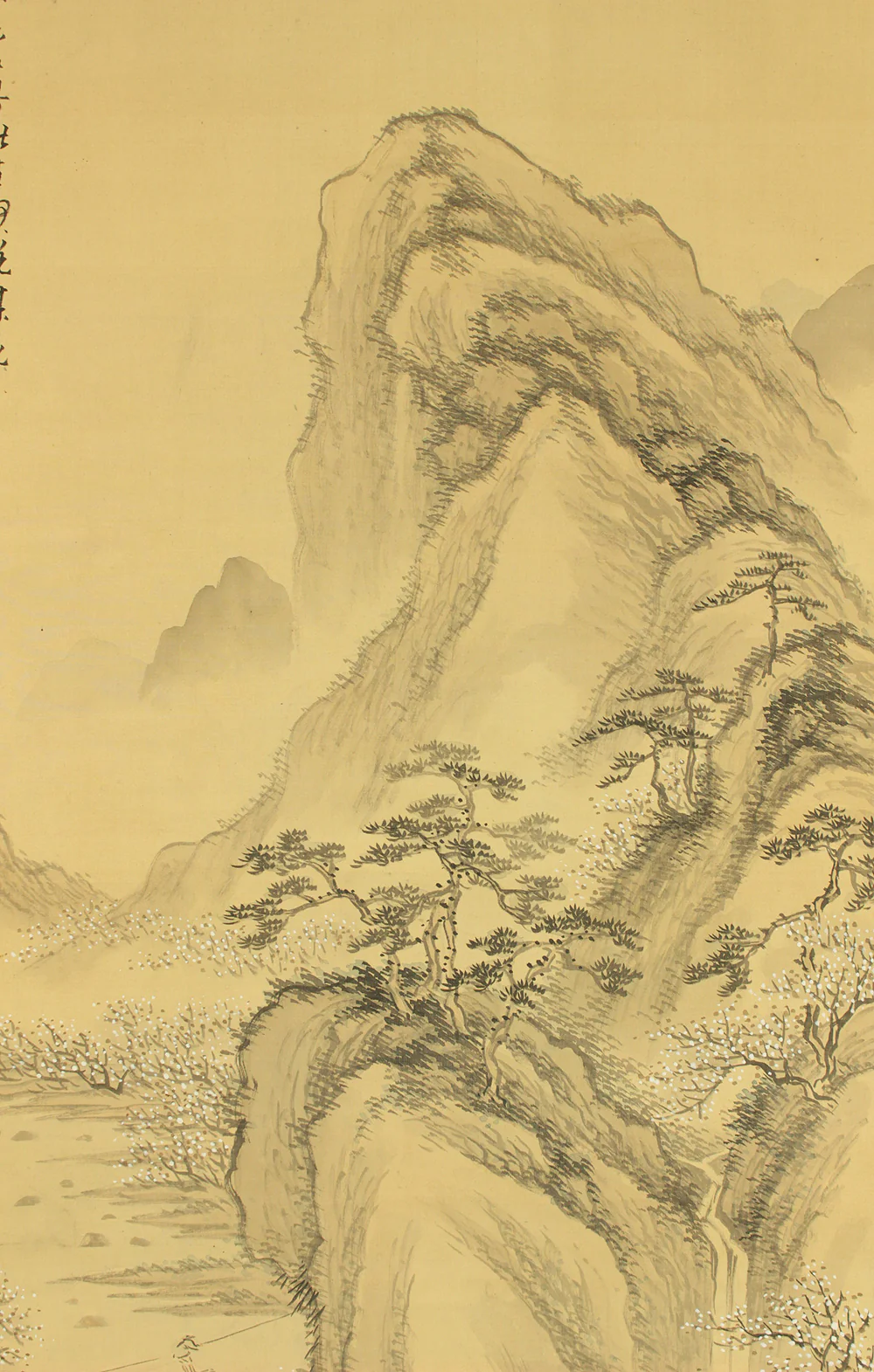 長坂雲在 Nagasaka Unzai (1848-1906) Japanese art kakejiku kakemono wall hanging scroll / Plum Grove Landscape, Boat, Watermill, and Country Houses with Box RD806 - Image 8
