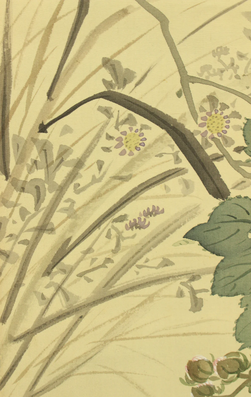 内藤天来 Naito Tenrai (1886-1978) Japanese art Kakejiku Kakemono wall Hanging Scroll / Silver Grass, Peonies, Chrysanthemums, and Kingfisher with Original Box (Tomobako) RD666 - Image 15