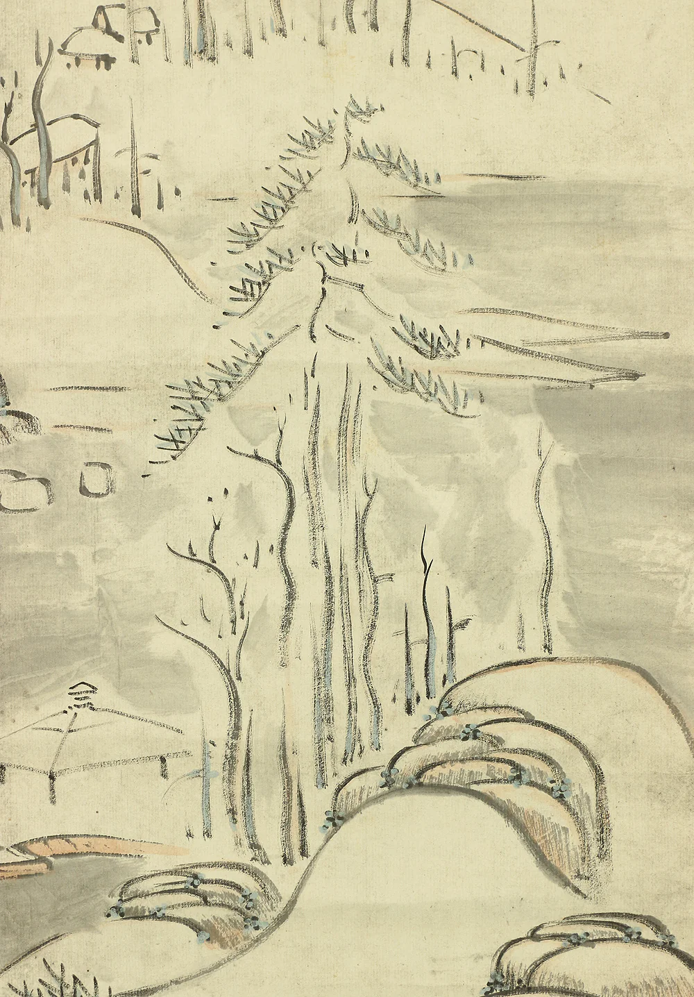 中林竹洞 Nakabayashi Chikuto (1776-1853) Japanese antique art kakejiku kakemono wall hanging scroll / Arbor in Winter Snow Landscape Sansui RA572 - Image 10