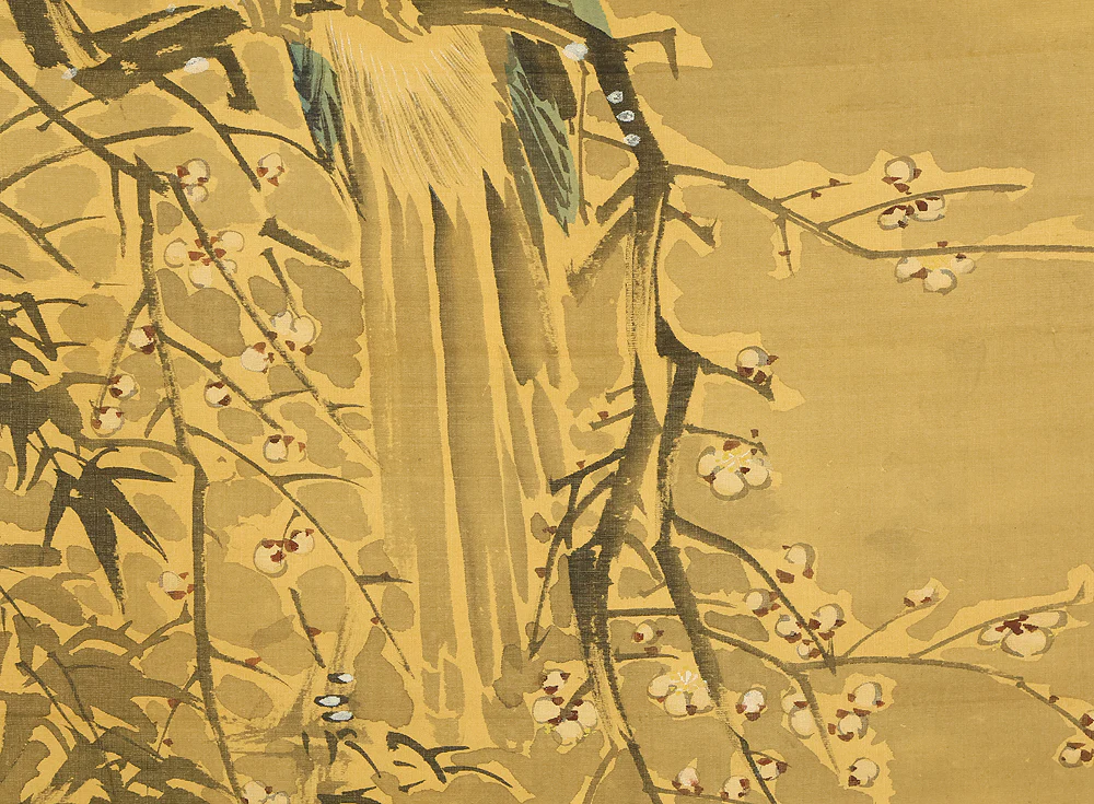 中林竹洞 Nakabayashi Chikuto (1776-1853) Japanese art kakejiku kakemono wall hanging scroll / Long Tailed Bird in Moonlight with Appraised Box RE138 - Image 13
