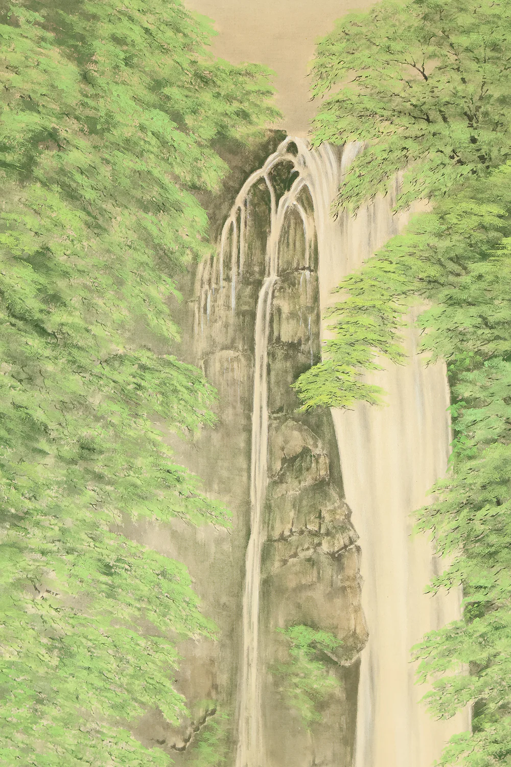 中川進一 Nakagawa Shinichi Japanese art kakejiku kakemono wall hanging scroll / 箕面の滝 Minō Waterfall (Minō Park in Osaka) with Original Box (Tomobako) RD869 - Image 5