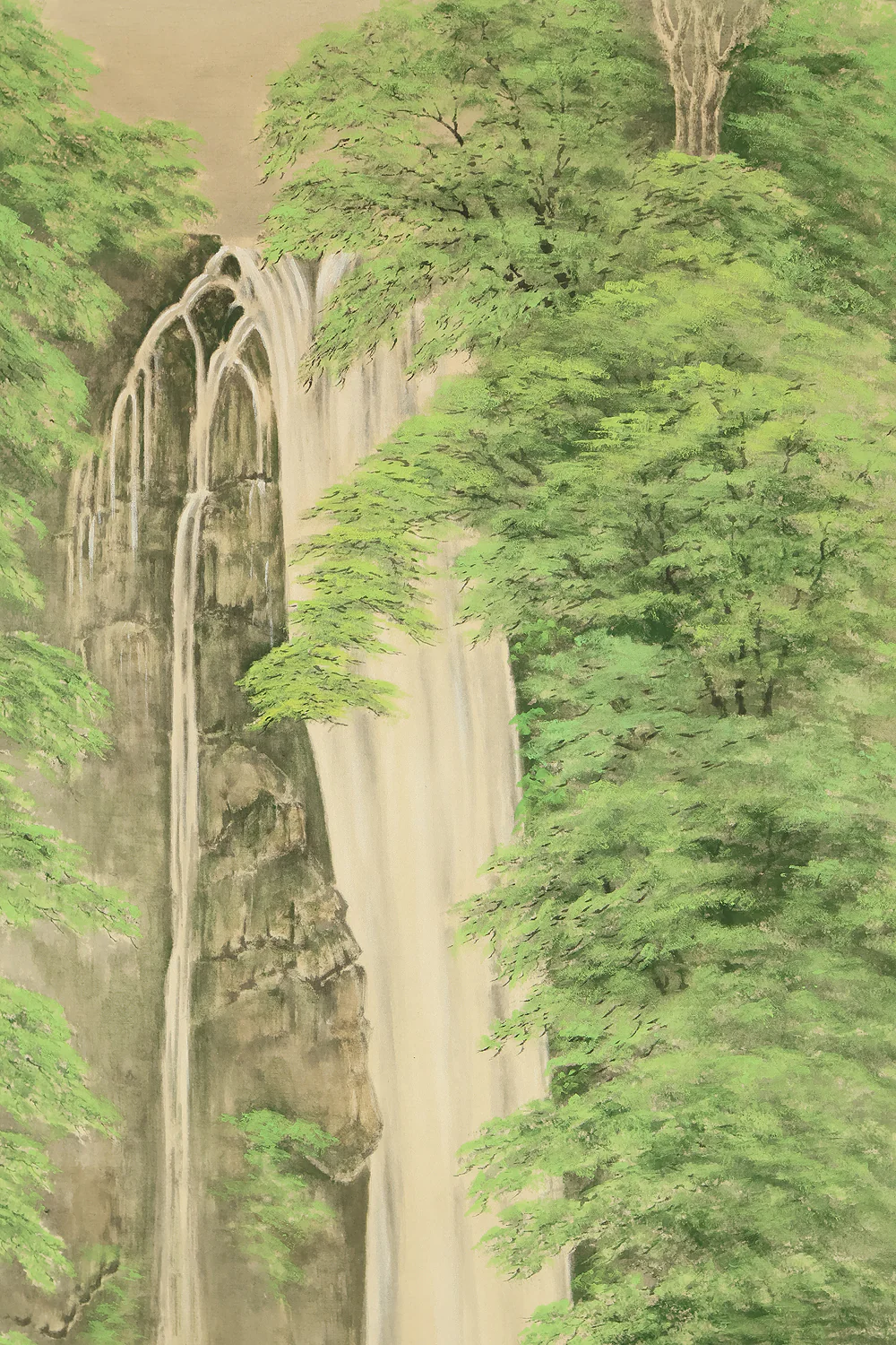 中川進一 Nakagawa Shinichi Japanese art kakejiku kakemono wall hanging scroll / 箕面の滝 Minō Waterfall (Minō Park in Osaka) with Original Box (Tomobako) RD869 - Image 6