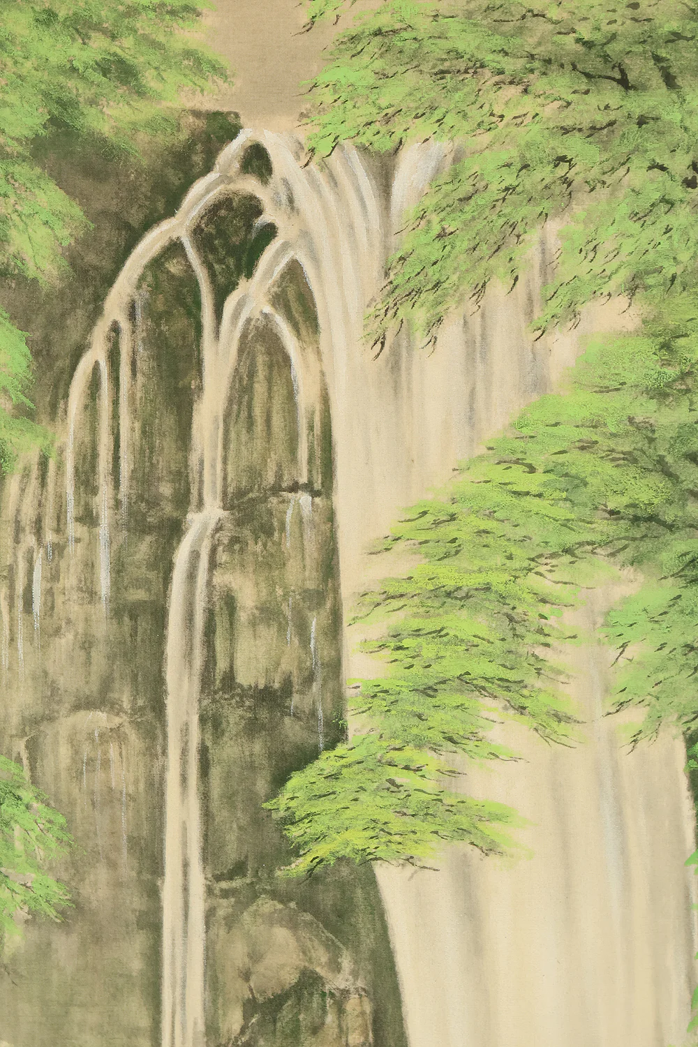 中川進一 Nakagawa Shinichi Japanese art kakejiku kakemono wall hanging scroll / 箕面の滝 Minō Waterfall (Minō Park in Osaka) with Original Box (Tomobako) RD869 - Image 7