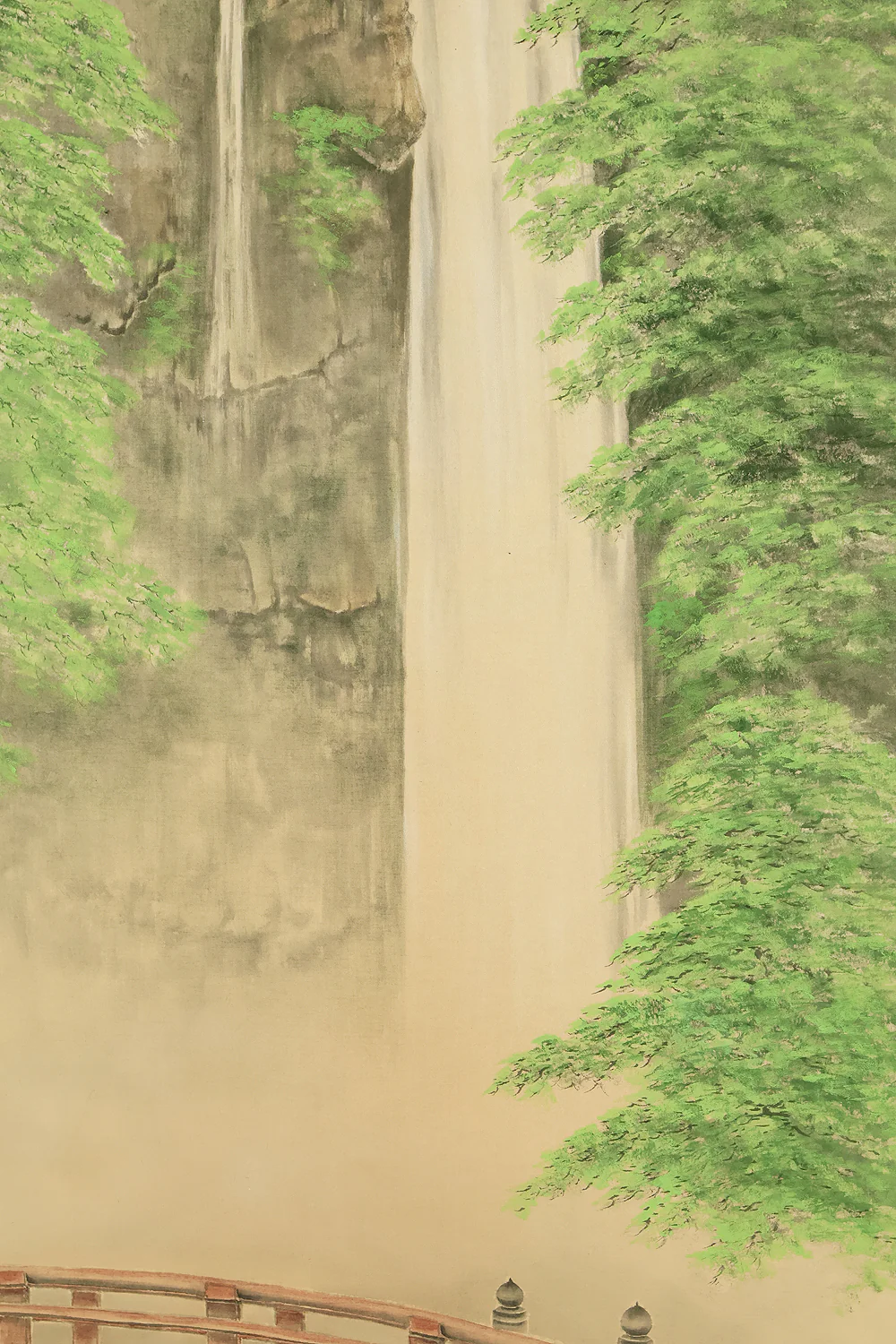 中川進一 Nakagawa Shinichi Japanese art kakejiku kakemono wall hanging scroll / 箕面の滝 Minō Waterfall (Minō Park in Osaka) with Original Box (Tomobako) RD869 - Image 9