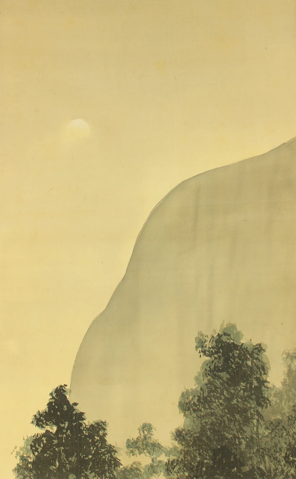 中島春鴎 Nakajima Shuno (1887-1962) Japanese art kakejiku kakemono wall hanging scroll / Landscape on Moonlit Nights with Original Box (Tomobako) RD328 - Image 4
