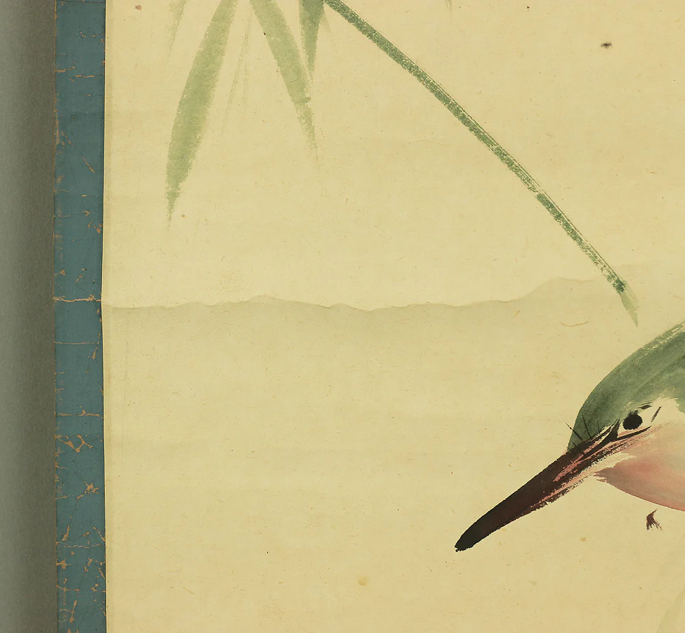 中村文彬 Nakamura Bunpin (around 1750-1800) Japanese antique art kakejiku kakemono wall hanging scroll / Kingfisher and Willow RA578 - Image 11