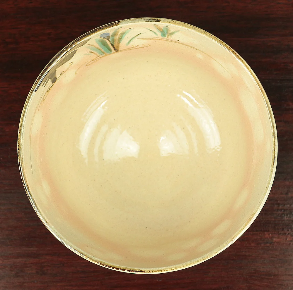 中村能休 Nakamura Nokyu Kyo ware Kenzan style 'Iris' Tea Bowl with Original Box (Tomobako) Japanese tea ceremony utensil V973 - Image 12
