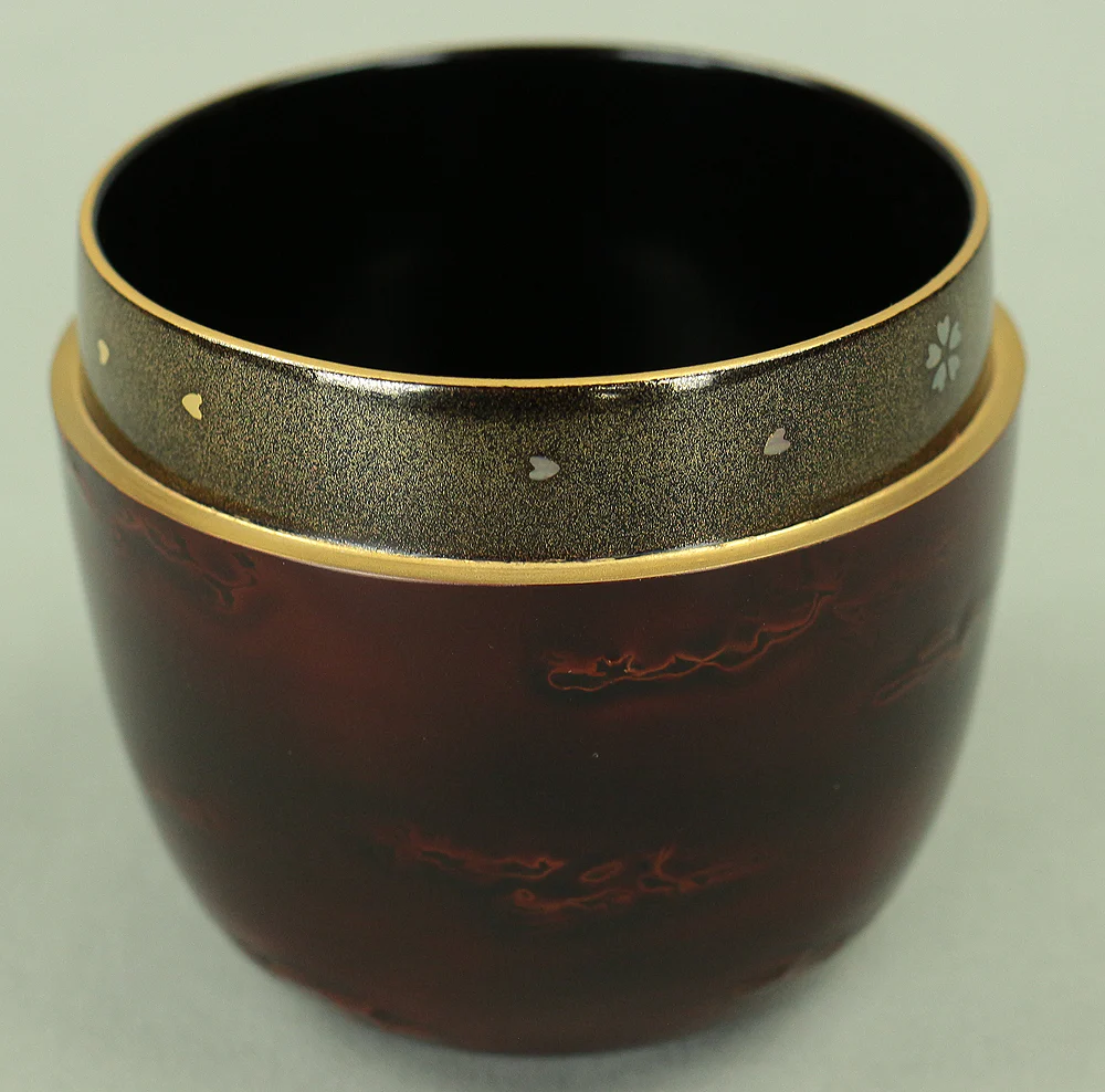 中村宗悦 Nakamura Soetsu (b1932) Gold Makie lacquered 'Cherry Blossoms and Bridge design' Cherry Tree Bark Large Natsume Tea Caddy / Japanese tea ceremony utensil with Original Box (Tomobako) VA123 - Image 27