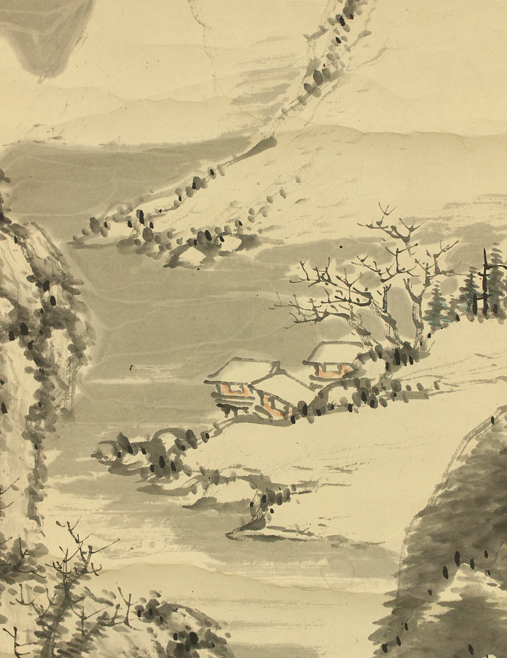 中島梅岳 Nakashima Baigaku (1846-1931) Japanese art kakejiku kakemono wall hanging scroll / Sansui Landscapes Mountains Rivers Fishermen Willow RC166 - Image 10