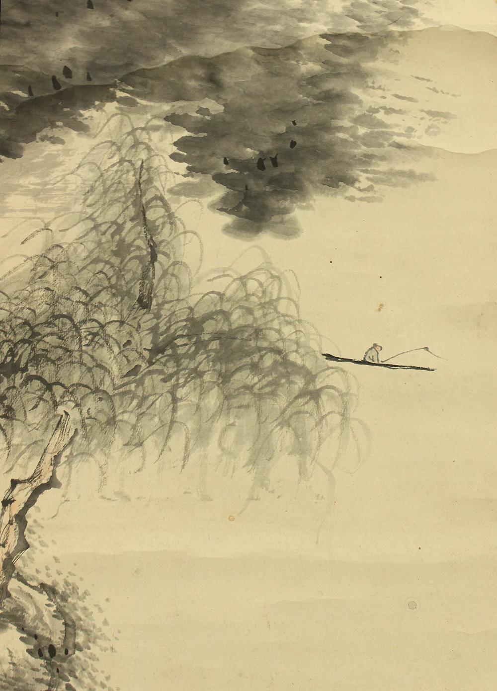 中島梅岳 Nakashima Baigaku (1846-1931) Japanese art kakejiku kakemono wall hanging scroll / Sansui Landscapes Mountains Rivers Fishermen Willow RC166 - Image 14