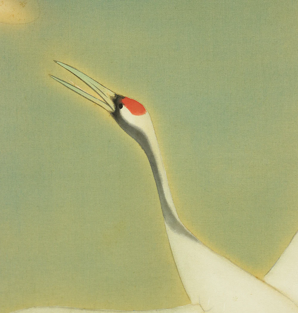 西沢笛畝 Nishizawa Tekiho (1889-1965) Japanese art kakejiku kakemono wall hanging scroll / Flying Crane with Original Box (Tomobako) RA722 - Image 7
