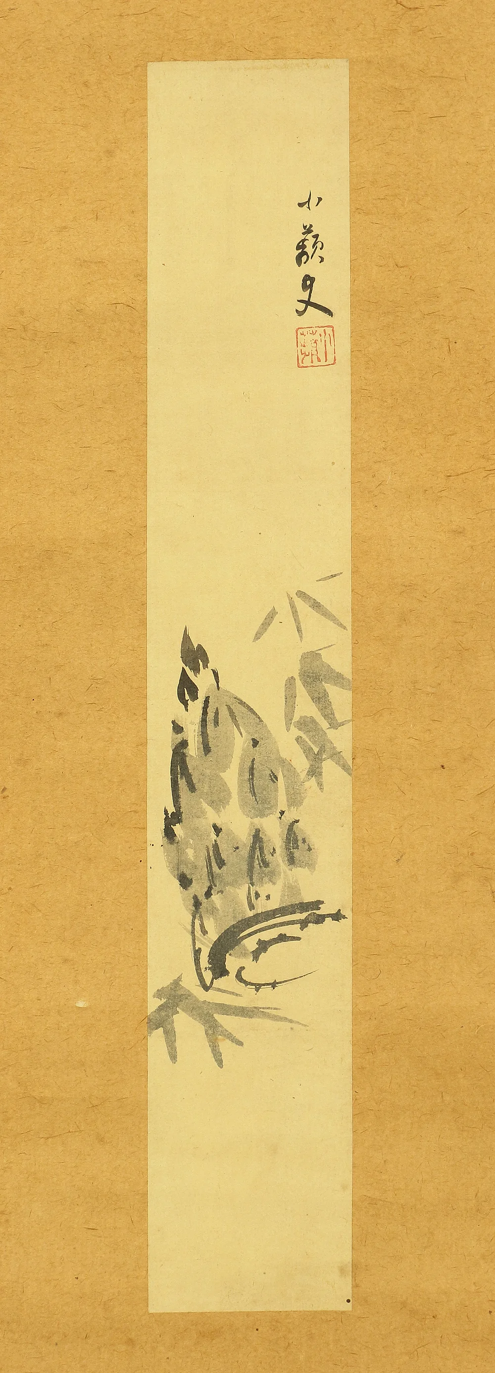 野口小蘋 Noguchi Shohin (1847-1917) Japanese antique art kakejiku kakemono wall hanging scroll / Bamboo shoot with Box A170 - Image 4