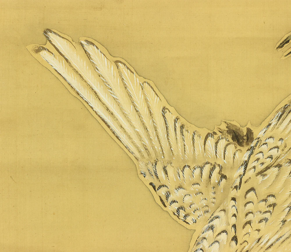 野口幽谷 Noguchi Yukoku (1825-1898) Japanese antique art kakejiku kakemono wall hanging scroll / Two Cranes, Rising Sun, & Pine Tree with Box A313 - Image 15