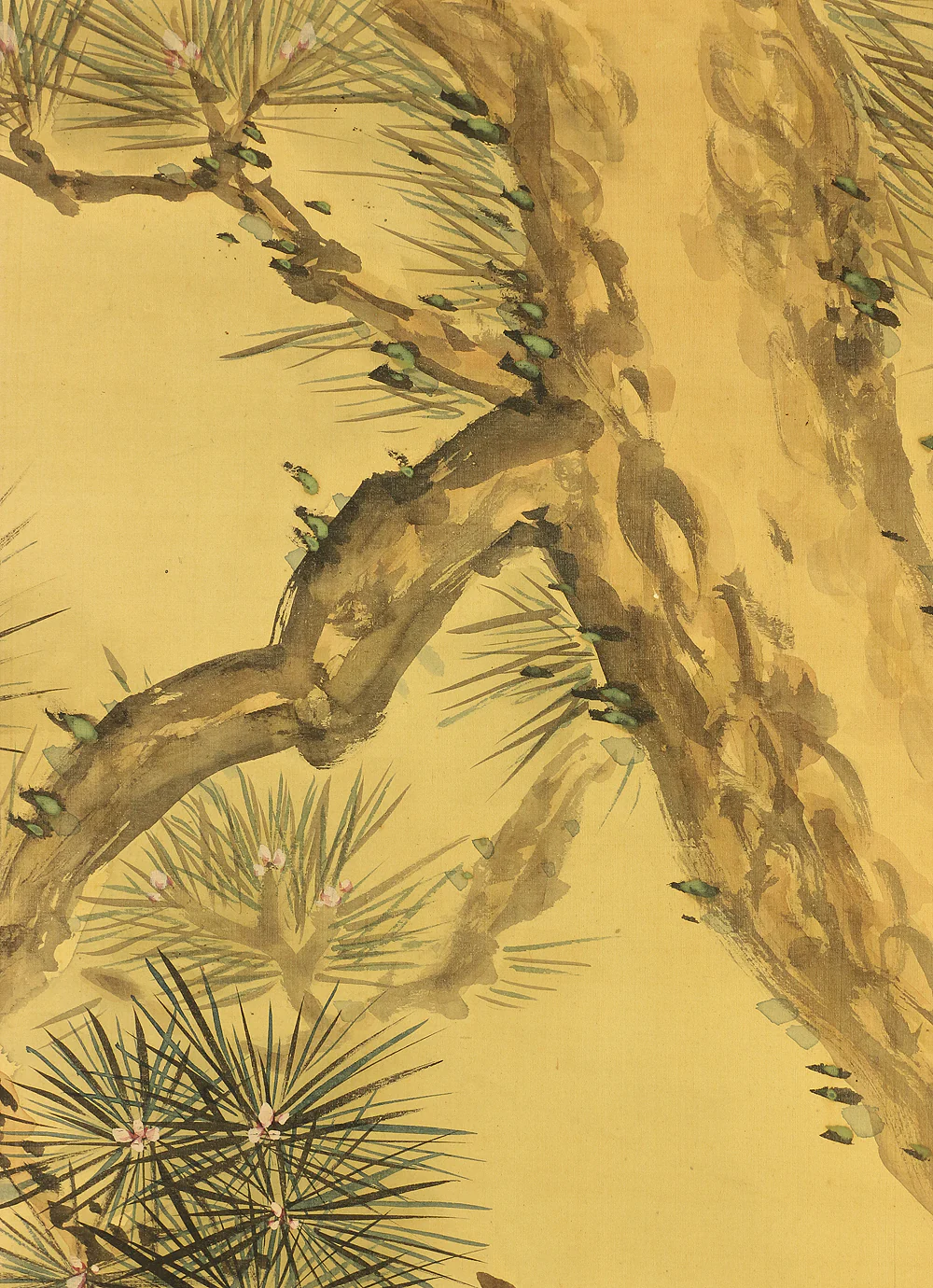 野口幽谷 Noguchi Yukoku (1825-1898) Japanese antique art kakejiku kakemono wall hanging scroll / Two Cranes, Rising Sun, & Pine Tree with Box A313 - Image 6
