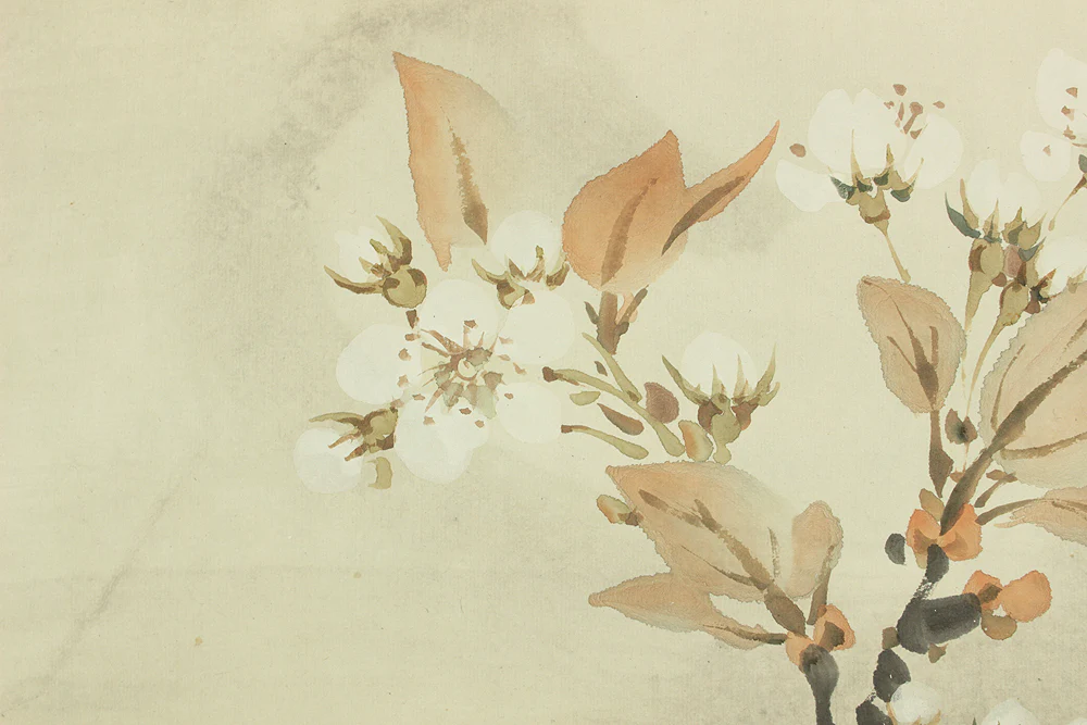 野口幽谷 Noguchi Yukoku (1825-1898) Japanese art kakejiku kakemono wall hanging scroll / Moon and Cherry Blossoms with Box RD730 - Image 11