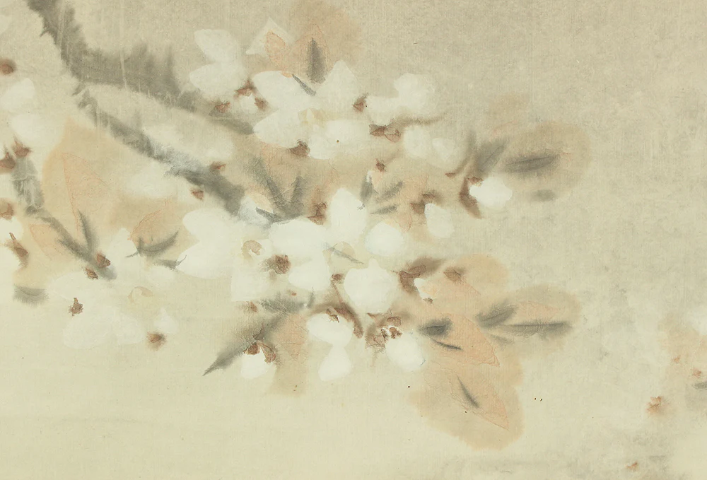 野口幽谷 Noguchi Yukoku (1825-1898) Japanese art kakejiku kakemono wall hanging scroll / Moon and Cherry Blossoms with Box RD730 - Image 8