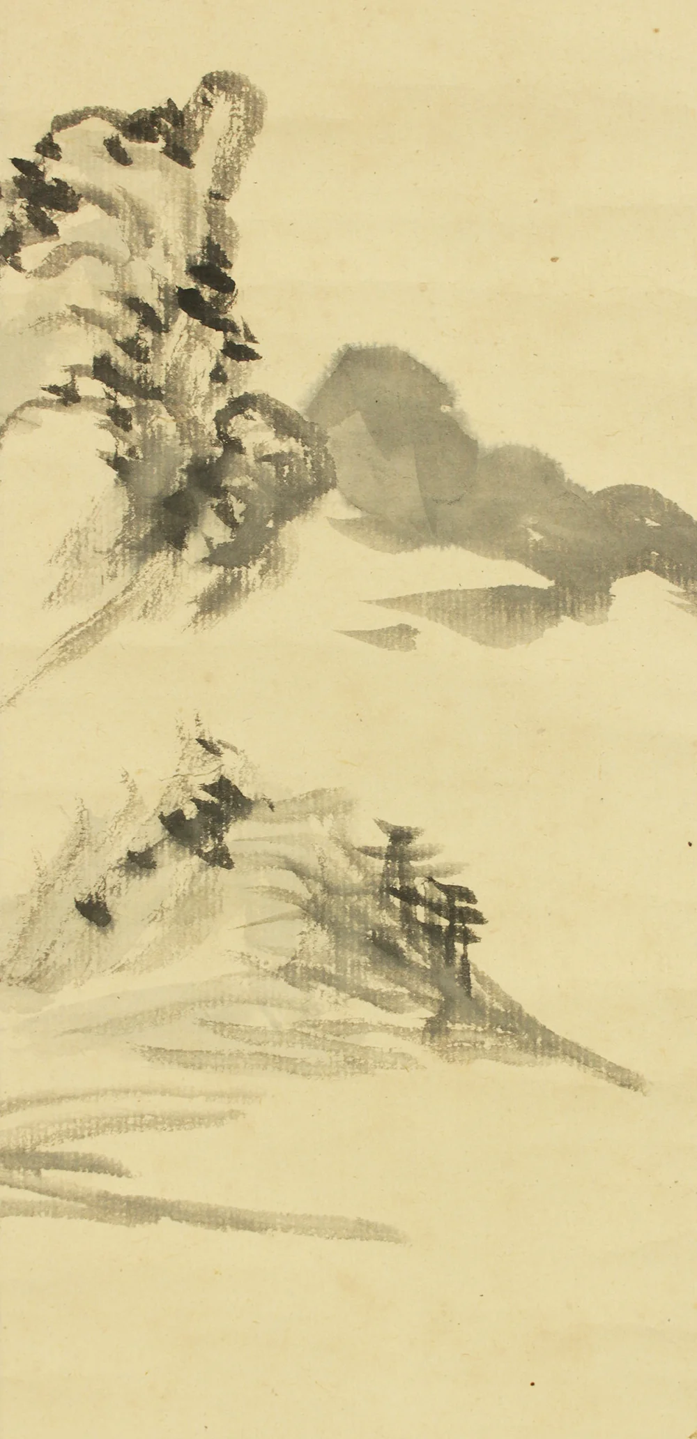 貫名海屋 Nukina Kaioku (1778-1863) Japanese art kakejiku kakemono wall hanging scroll / Wise Man Fishing Landscape Sansui and One Line Calligraphy RD627 - Image 6