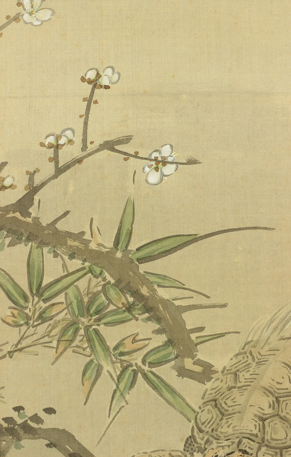 大庭学僊 Ōba Gakusen (1820-1899) Japanese antique art Paired kakejiku kakemono wall hanging scrolls / Cranes and Turtles Celebrating Longevity - The Symbol of Good Fortune, Pine, Bamboo, and Plum with Box RC752 - Image 21
