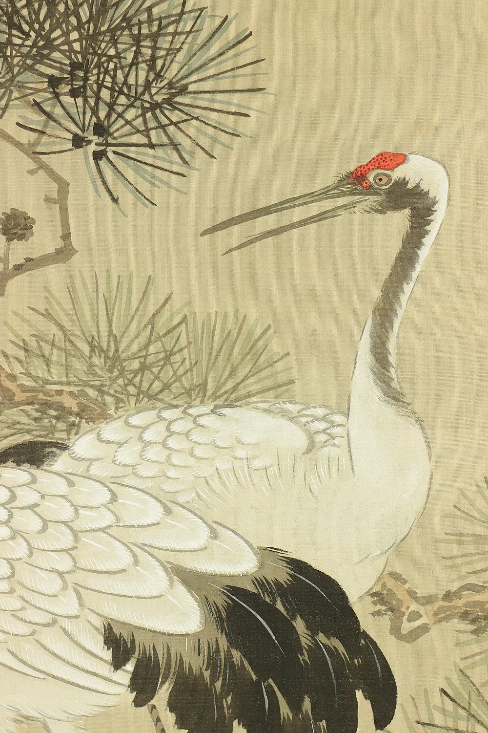 大庭学僊 Ōba Gakusen (1820-1899) Japanese antique art Paired kakejiku kakemono wall hanging scrolls / Cranes and Turtles Celebrating Longevity - The Symbol of Good Fortune, Pine, Bamboo, and Plum with Box RC752 - Image 6