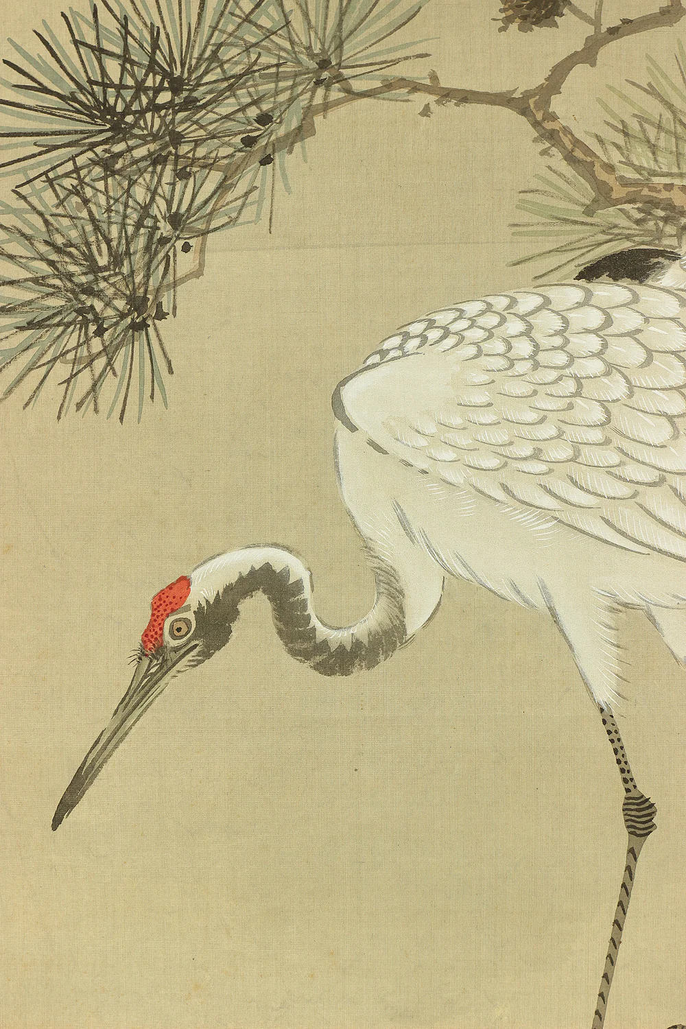 大庭学僊 Ōba Gakusen (1820-1899) Japanese antique art Paired kakejiku kakemono wall hanging scrolls / Cranes and Turtles Celebrating Longevity - The Symbol of Good Fortune, Pine, Bamboo, and Plum with Box RC752 - Image 7
