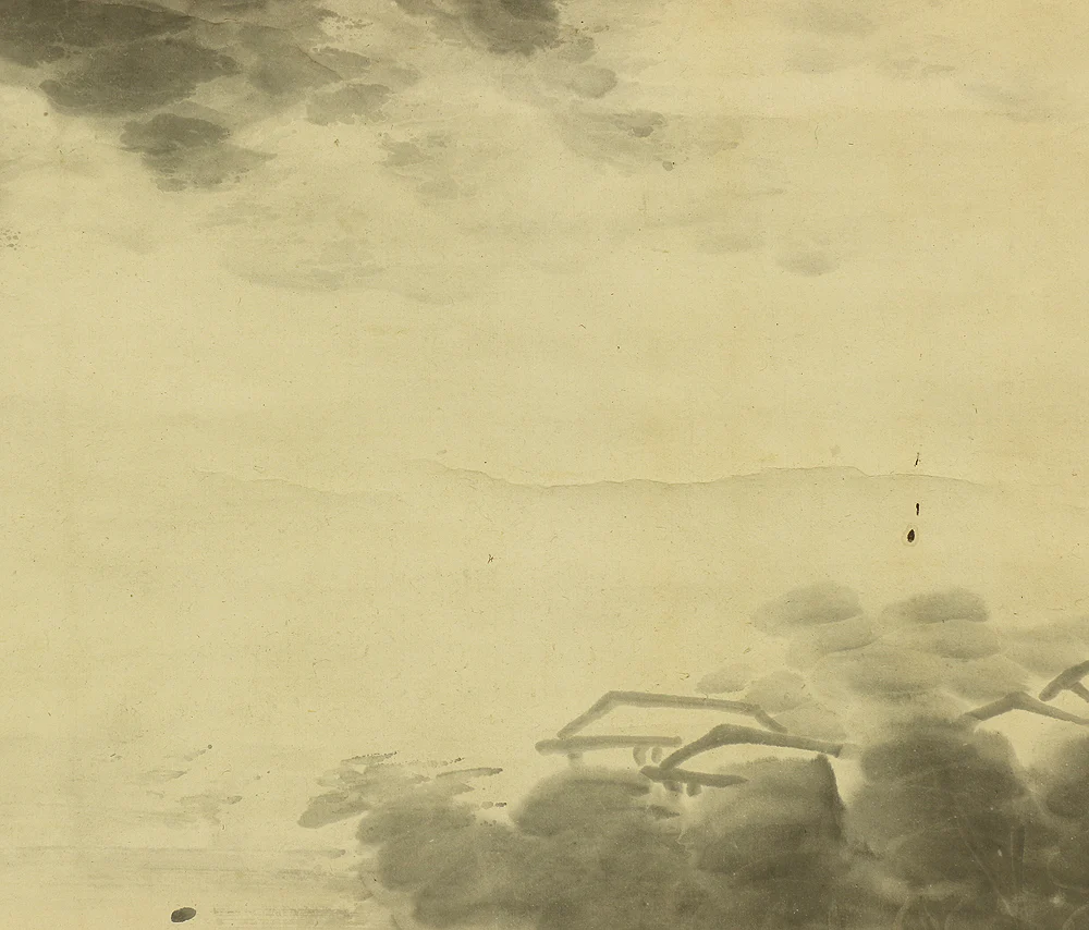 岡田半江 Okada Hanko (1782-1846) Japanese antique art kakejiku kakemono wall hanging scroll / Rainy Riverside Sansui Landscape RA653 - Image 14