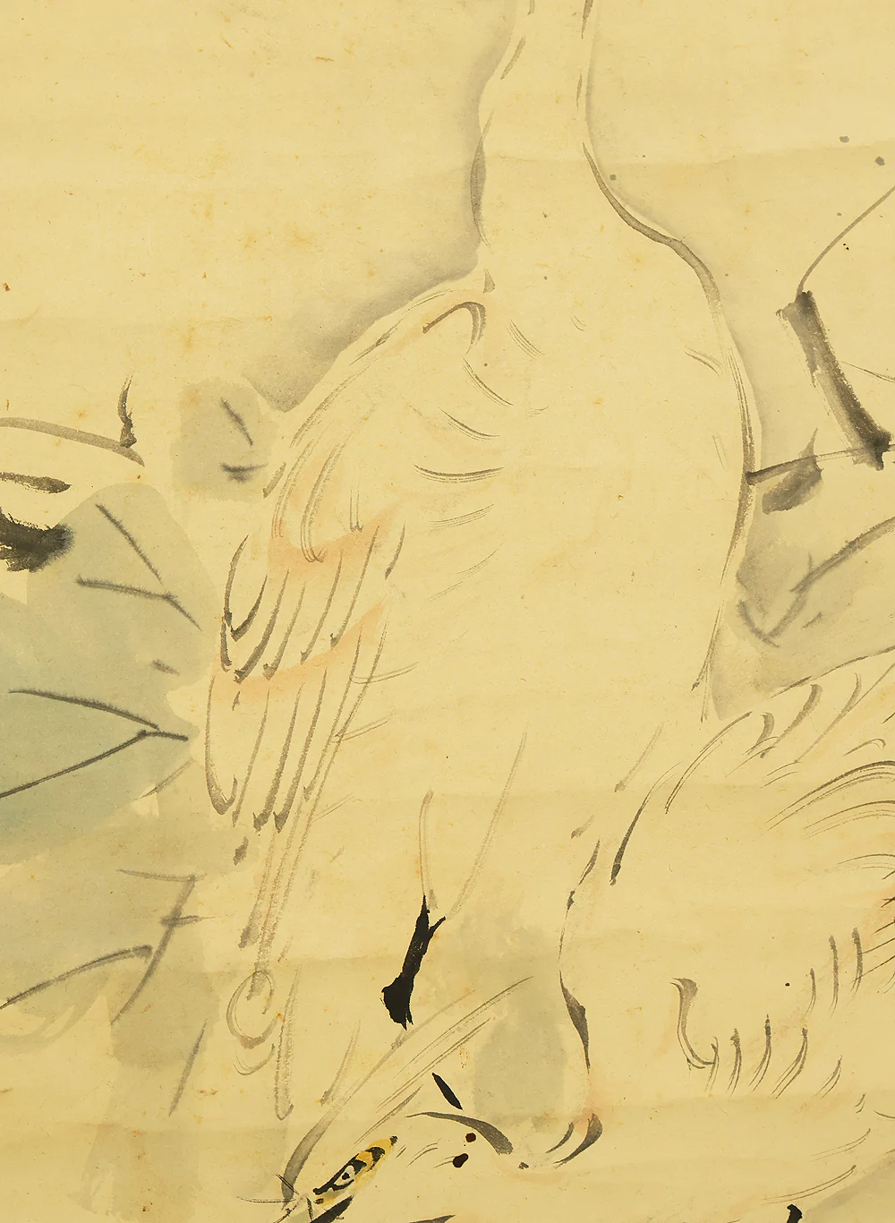 岡本秋暉 Okamoto Shuki (1807-1862) Japanese kakejiku kakemono wall hanging scroll / Lotus and Two Herons with Box RE207 - Image 11