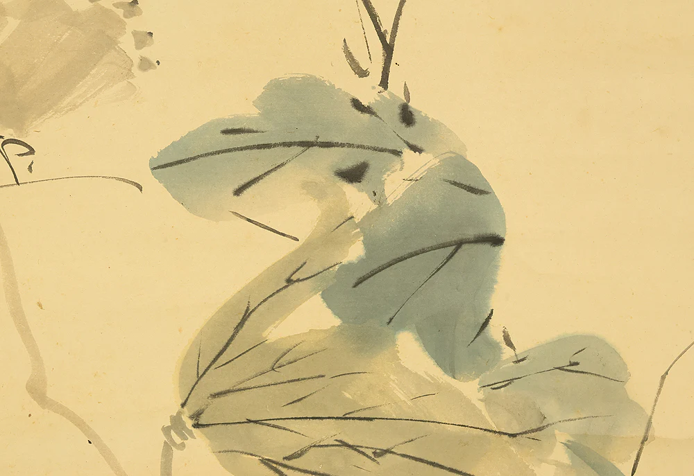 岡本秋暉 Okamoto Shuki (1807-1862) Japanese kakejiku kakemono wall hanging scroll / Lotus and Two Herons with Box RE207 - Image 7