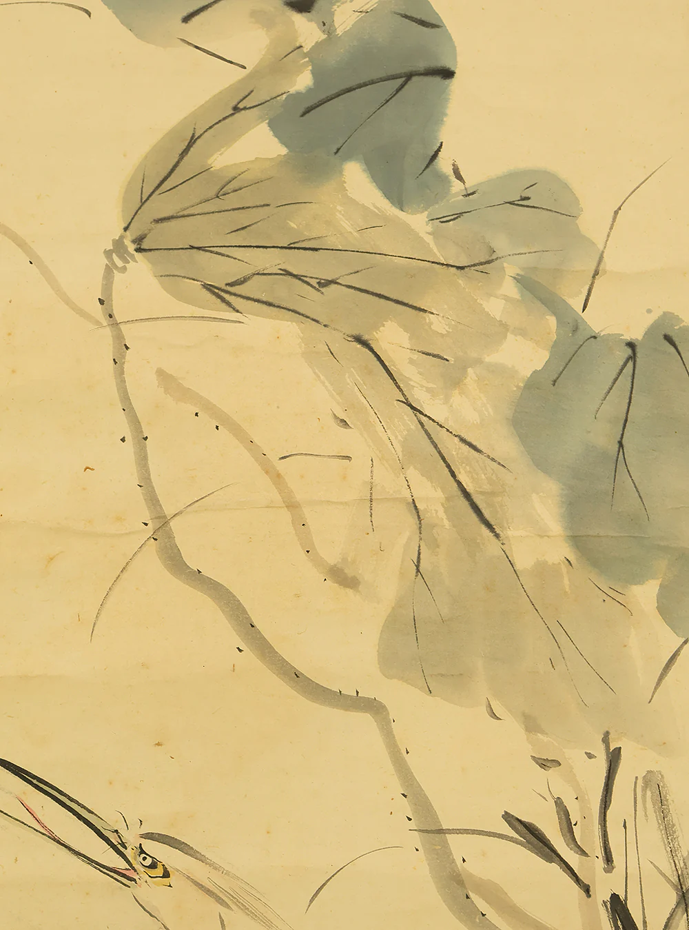 岡本秋暉 Okamoto Shuki (1807-1862) Japanese kakejiku kakemono wall hanging scroll / Lotus and Two Herons with Box RE207 - Image 8