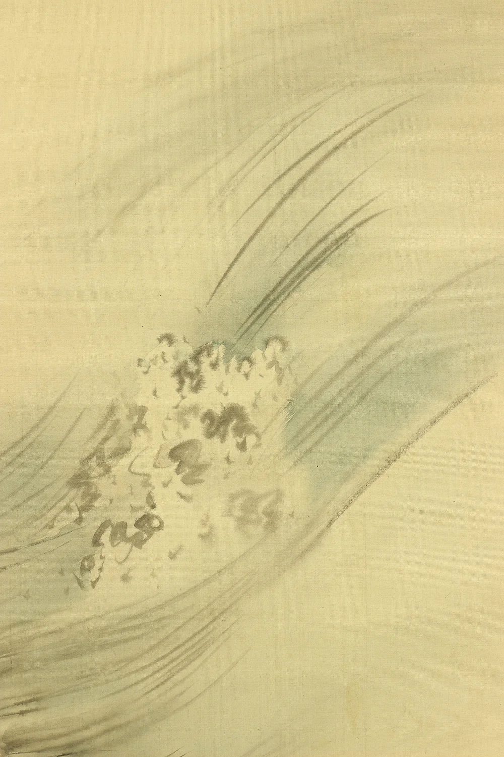 岡本豊彦 Okamoto Toyohiko (1773-1845) Japanese art kakejiku kakemono wall hanging scroll / Rising Sun and Waves with Box RC518 - Image 8