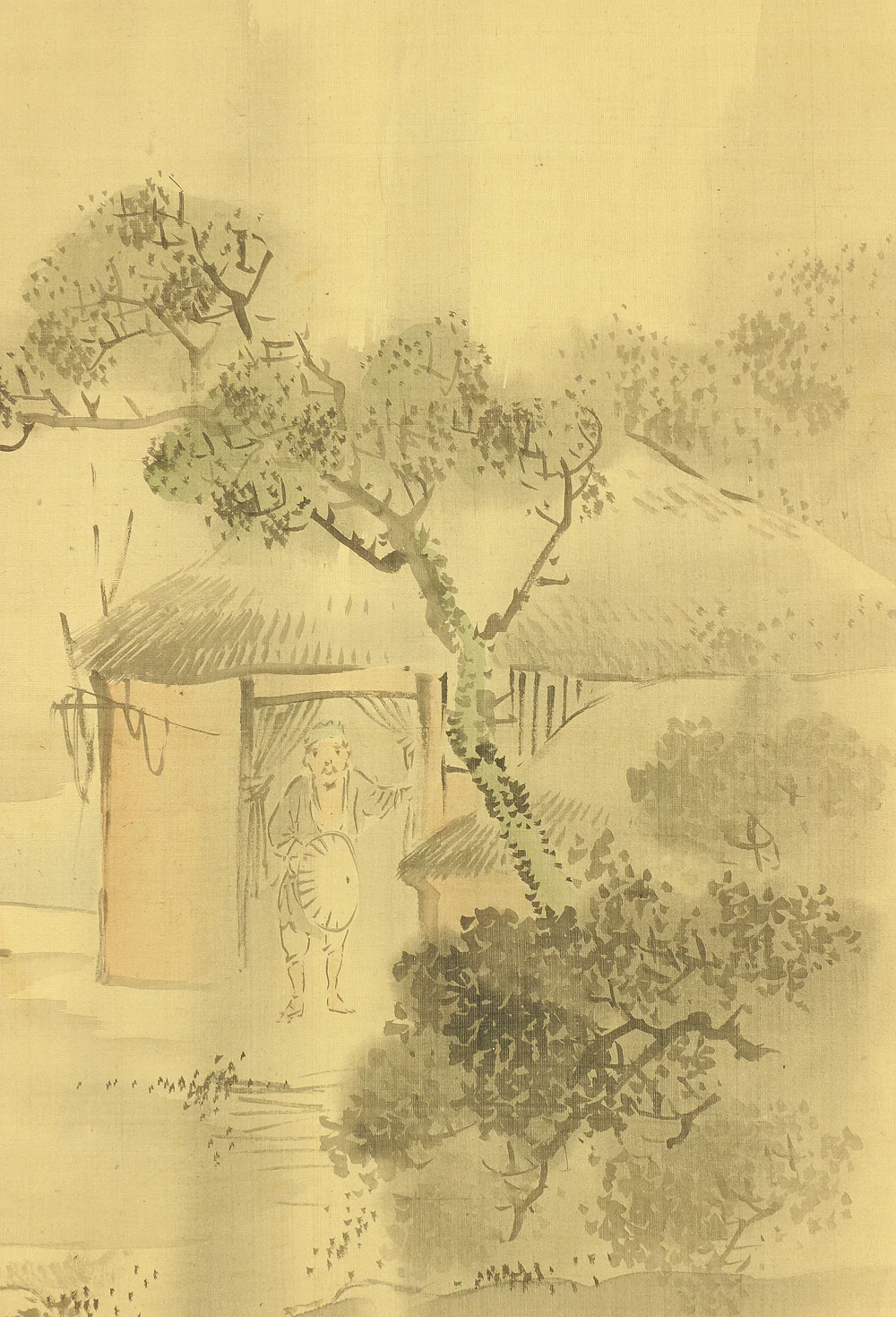 岡本豊彦 Okamoto Toyohiko (1773-1845) Japanese art kakejiku kakemono wall hanging scroll / Sansui Landscapes Taking Shelter From Rain with Box RB975 - Image 6