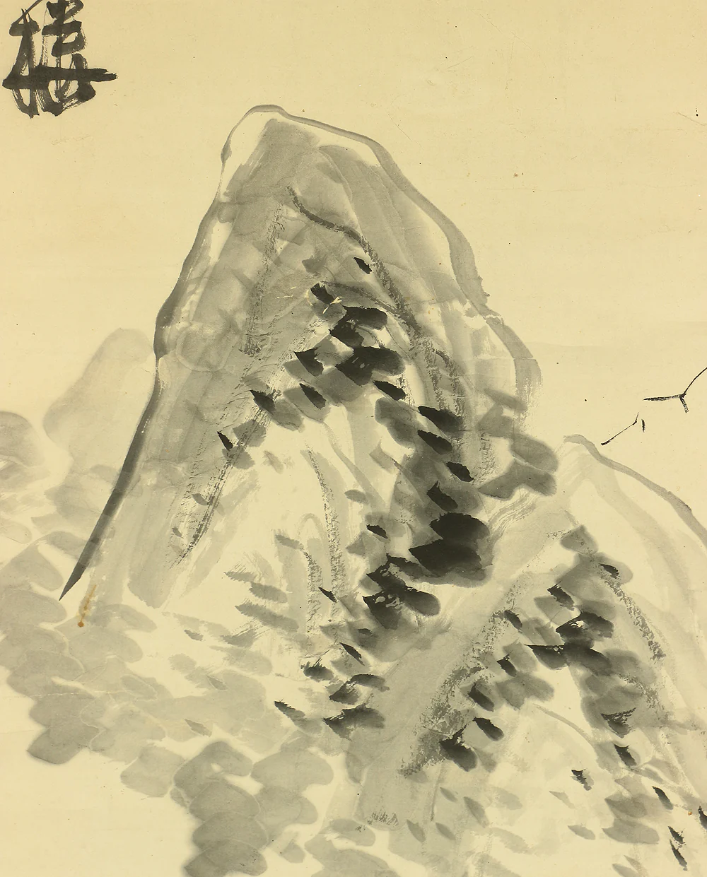 奥原晴湖 Okuhara Seiko (1837-1913) Japanese antique art kakejiku kakemono wall hanging scroll / Sailing Boat and Hermitage Landscape Sansui RA568 - Image 9